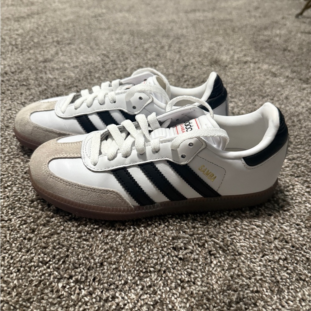 Adidas Samba White and Black Kids Shoes